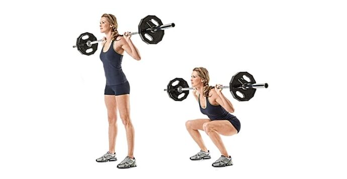 Squats mat enger Bar